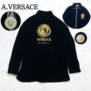 VERSACE - ヴェルサーチ セットアップ ジャージ 上下 Lサイズ 黒 刺繍