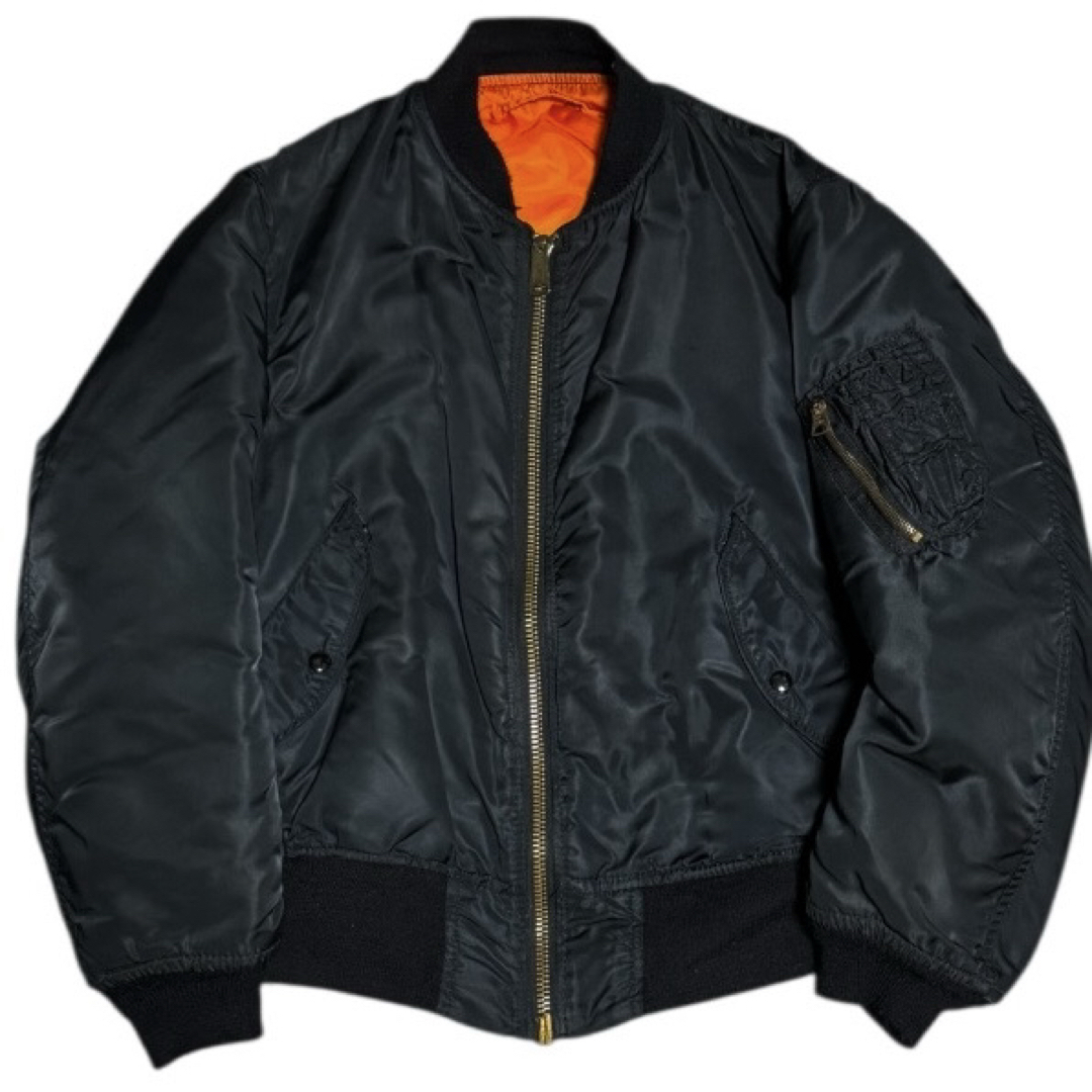 ALPHA INDUSTRIES - ALPHA 80s USA製 ビンテージ 旧タグ MA-1 ブラック