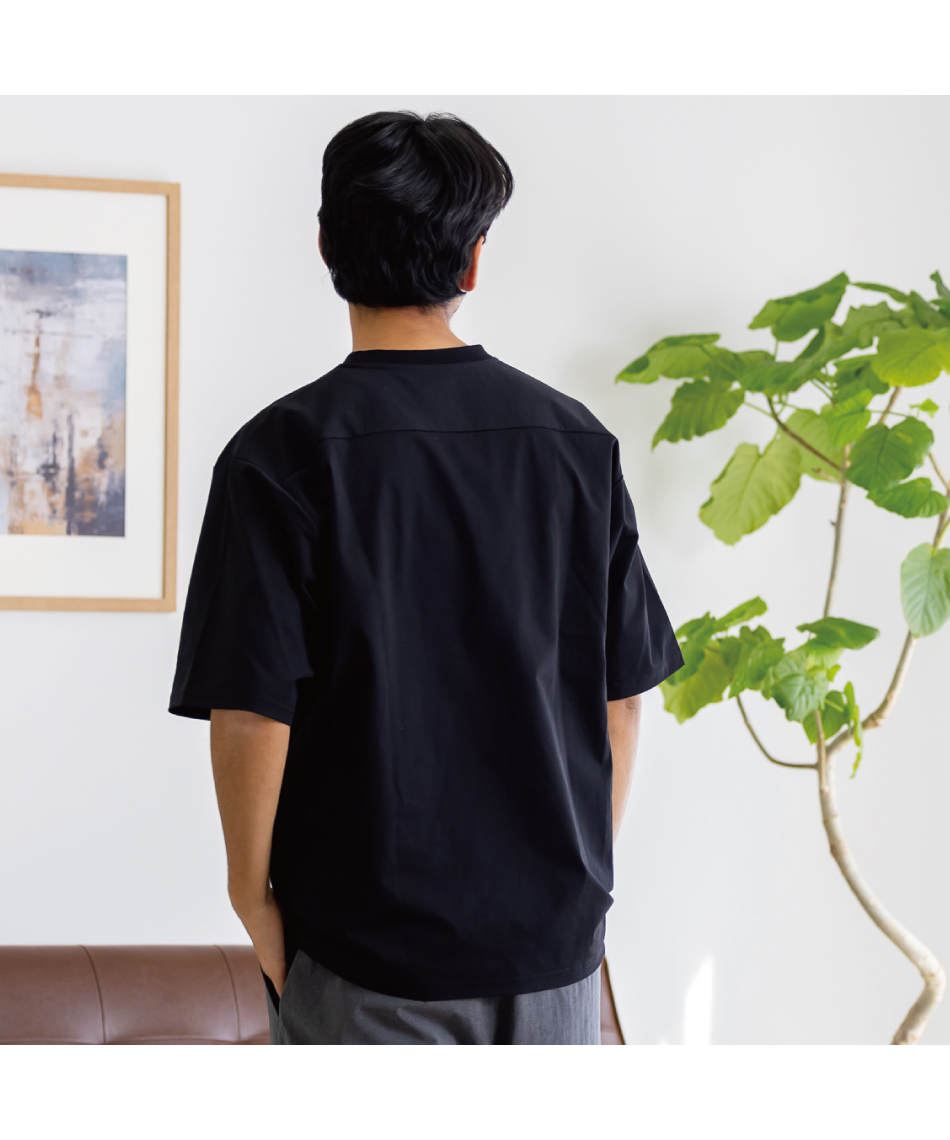 Tシャツ 半袖ショートスリーブエアリーポケットティーNT12447 K【国内