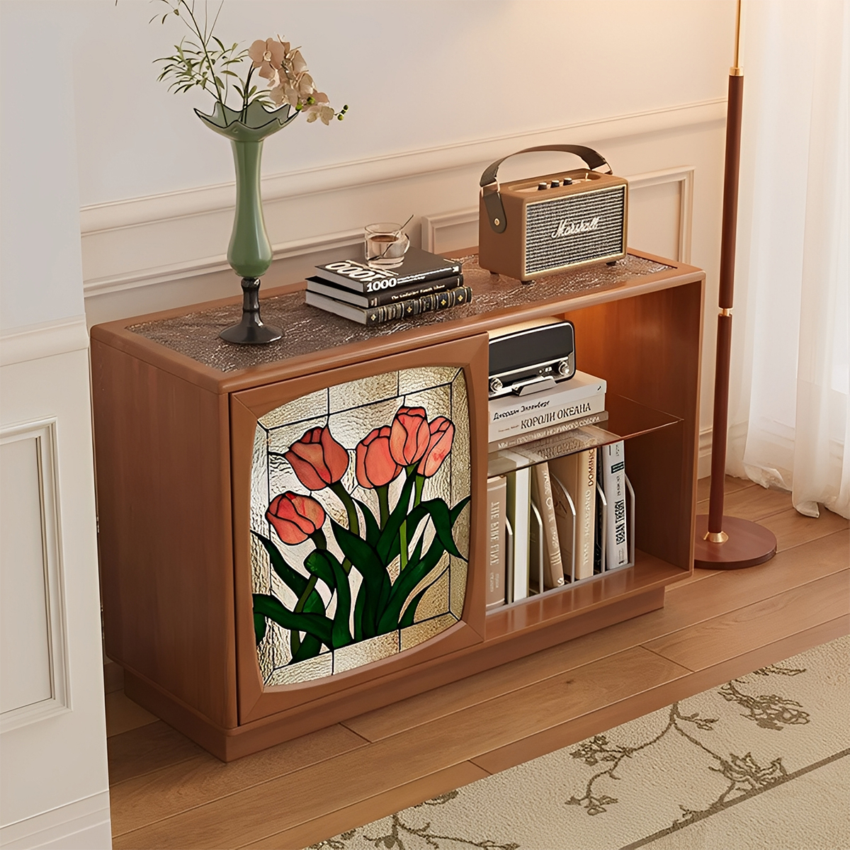 ステンドグラスデザインチェスト | ヴィンテージ感とモダンの絶妙な