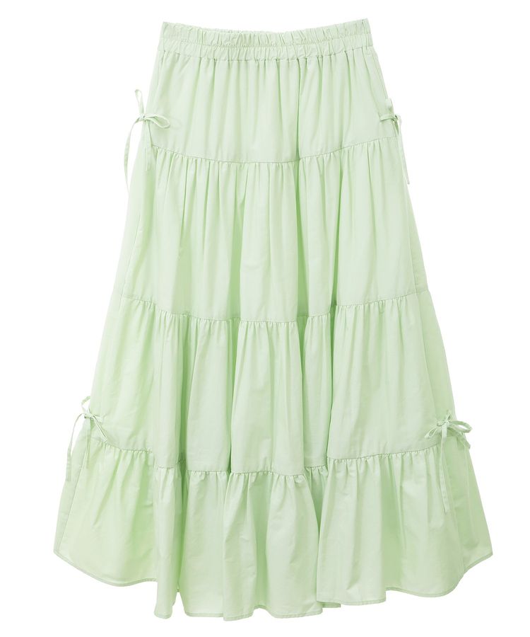 サイドリボンボリュームティアードスカート/earth music&ecology