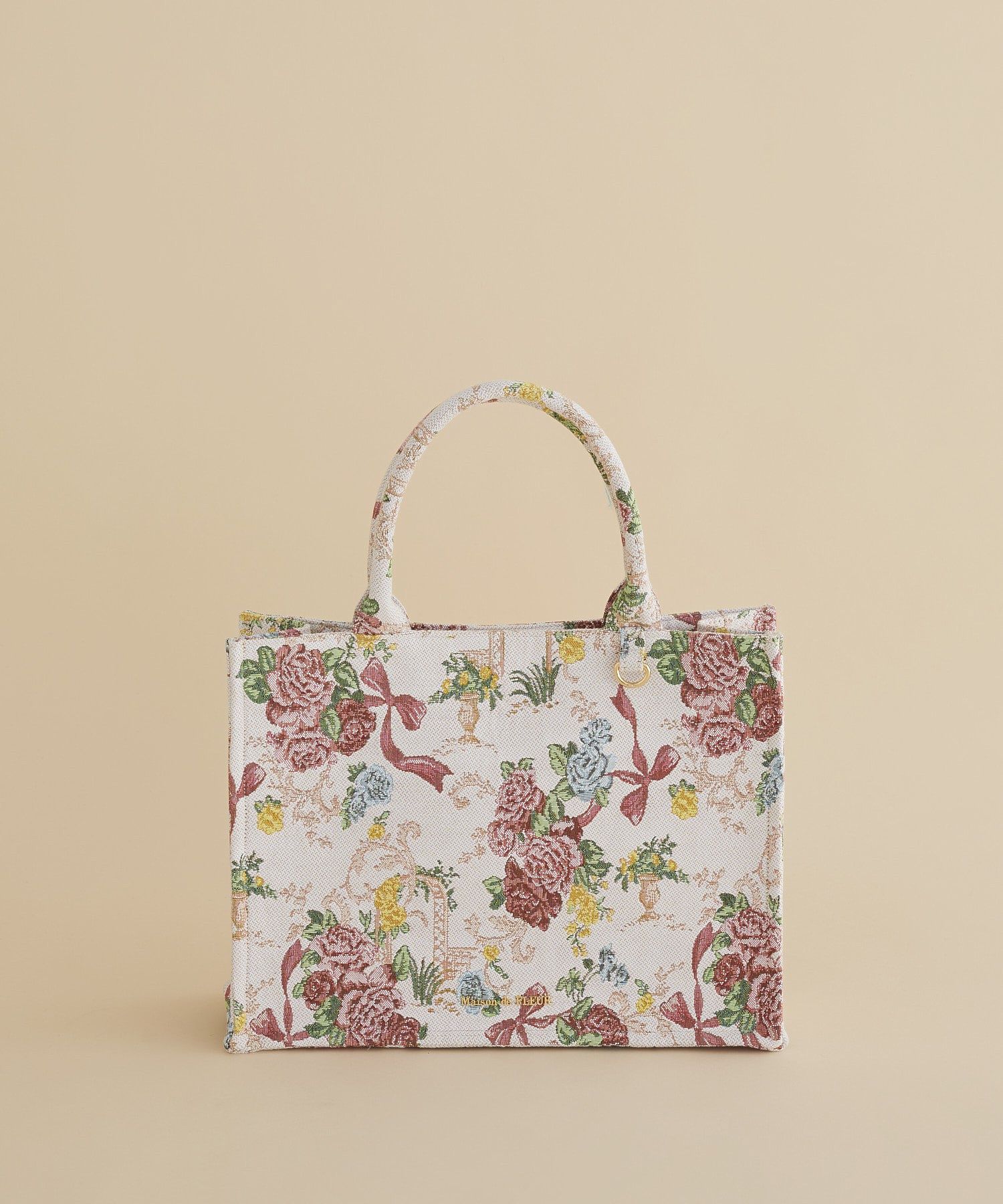 フラワーガーデン柄ゴブランスクエアトートバッグ/Maison de FLEUR