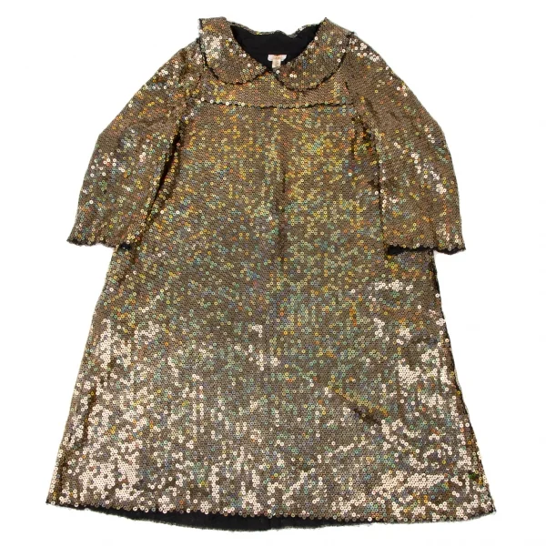 コムデギャルソンCOMME des GARCONS 総スパンコールラウンドカラー