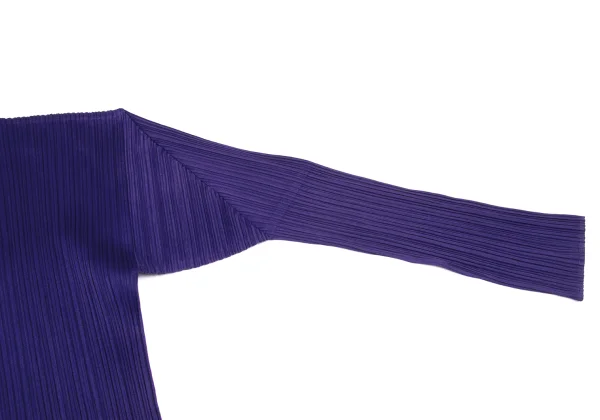 プリーツプリーズPLEATS PLEASE プリーツハイネックカットソー 紫4 (K