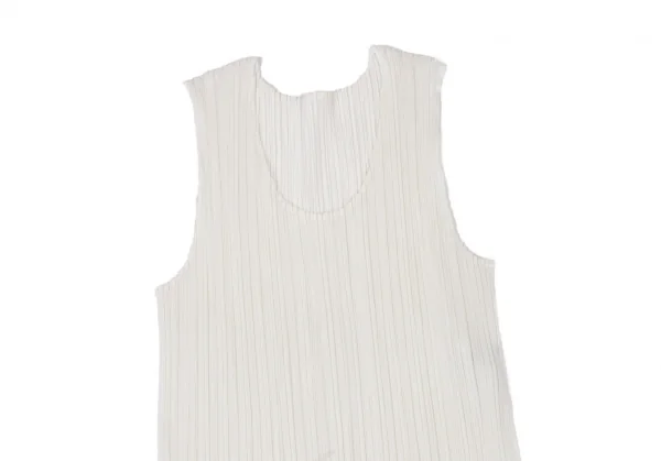 プリーツプリーズPLEATS PLEASE プリーツ裾フリンジ編み込みタンク