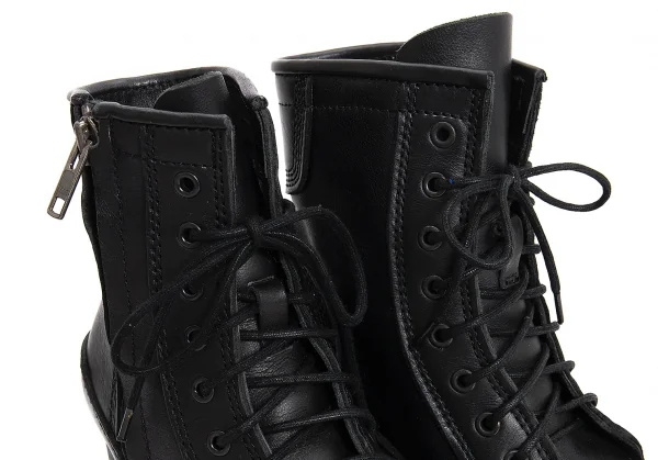 ズッカzucca レザーサイドジップレースアップヒールブーツ 黒L(26位