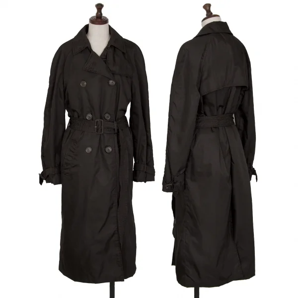 プラダPRADA ナイロン中綿トレンチコート 焦げ茶42 (K-118660)