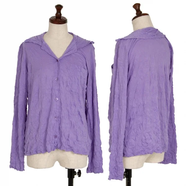 イッセイミヤケ ミーISSEY MIYAKE me シワ加工天竺シャツ 紫F (K-119091)