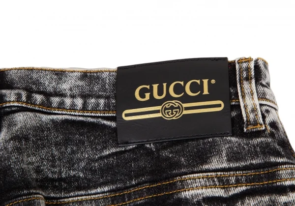 グッチGUCCI ウォッシュドブラックデニムパンツ 黒28 (K-121909)
