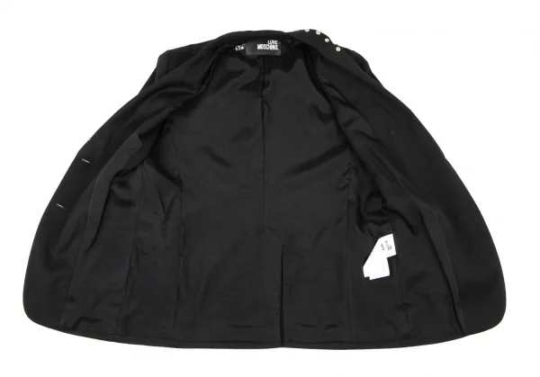 ラブモスキーノ LOVE MOSCHINO ポリ混紡スタッズ装飾ジャケット 黒2 (K