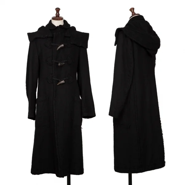 ワイズY's フード着脱ウール縮絨ダッフルコート 黒1 (K-134038)