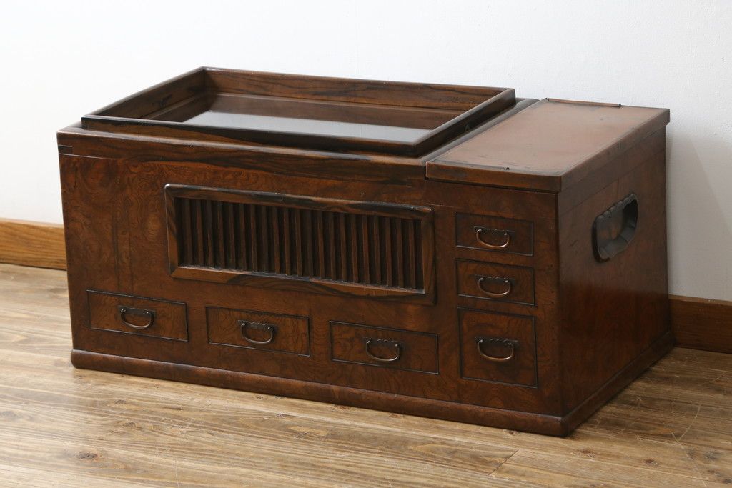 公式】アンティーク家具ラフジュ工房商品詳細ページ長火鉢をリメイク