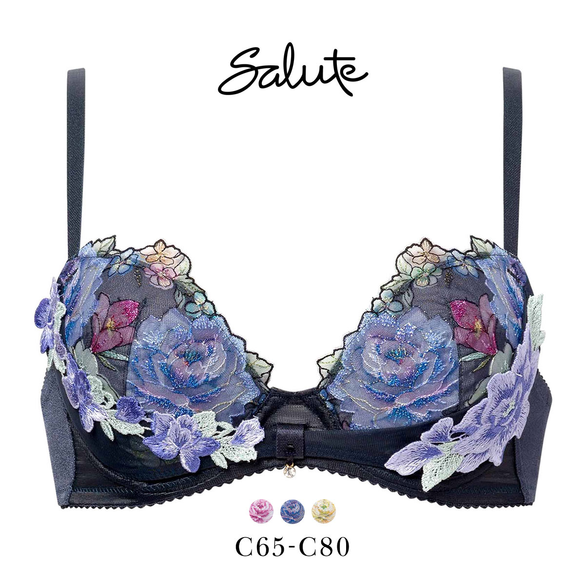 ワコール サルート 21グループ 21G リボンブラ ブラジャー C 谷間