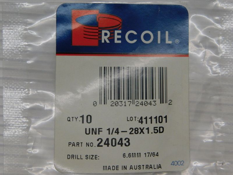 ウェビックガレージセール | 0新品 ネジ山 修理 再生 金具 1/4-28X1.5D