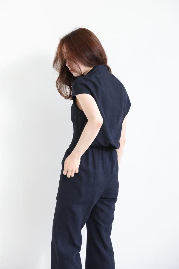 Mame Kurogouchi(マメ) Viscose Hemp Sleeveless Jump Suit - YAMAROKU