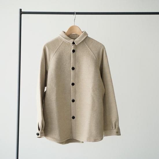 MITTAN ミッタン ウールシルクキャメルシャツ SH-108 白茶 メンズ