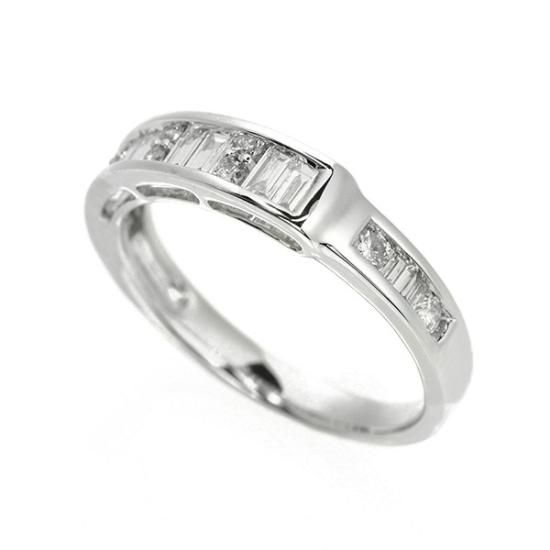 ダイヤモンド リング 0.5ct Pt900 プラチナ 一文字 バケット カット