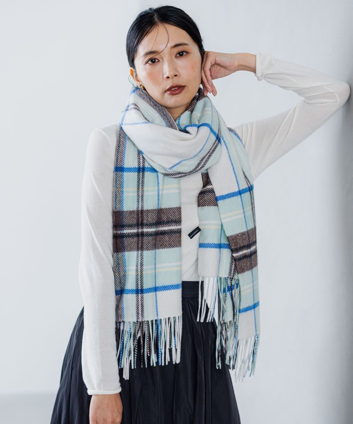 カシミヤ チェック柄 ストール(505653483)｜阪急百貨店公式通販サイト