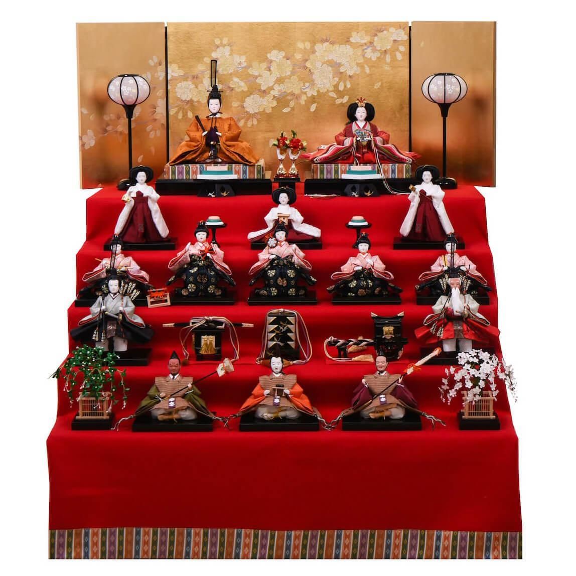 雛人形 大三五親王 十五人飾り 五段飾り 清水久遊
