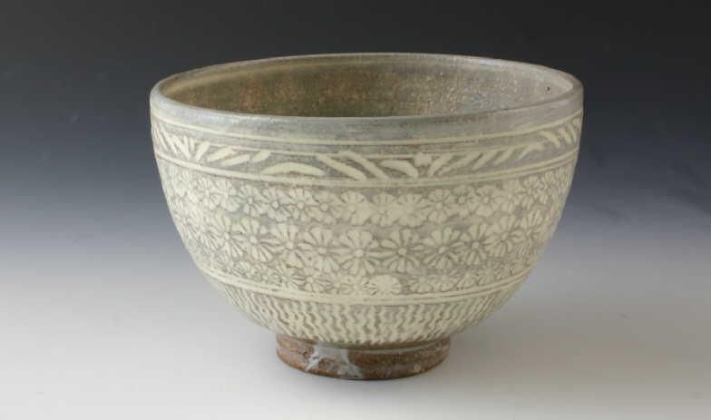 京焼・清水焼 くまがい】三島手 (みしまで) -抹茶碗－窯名「花月」清水