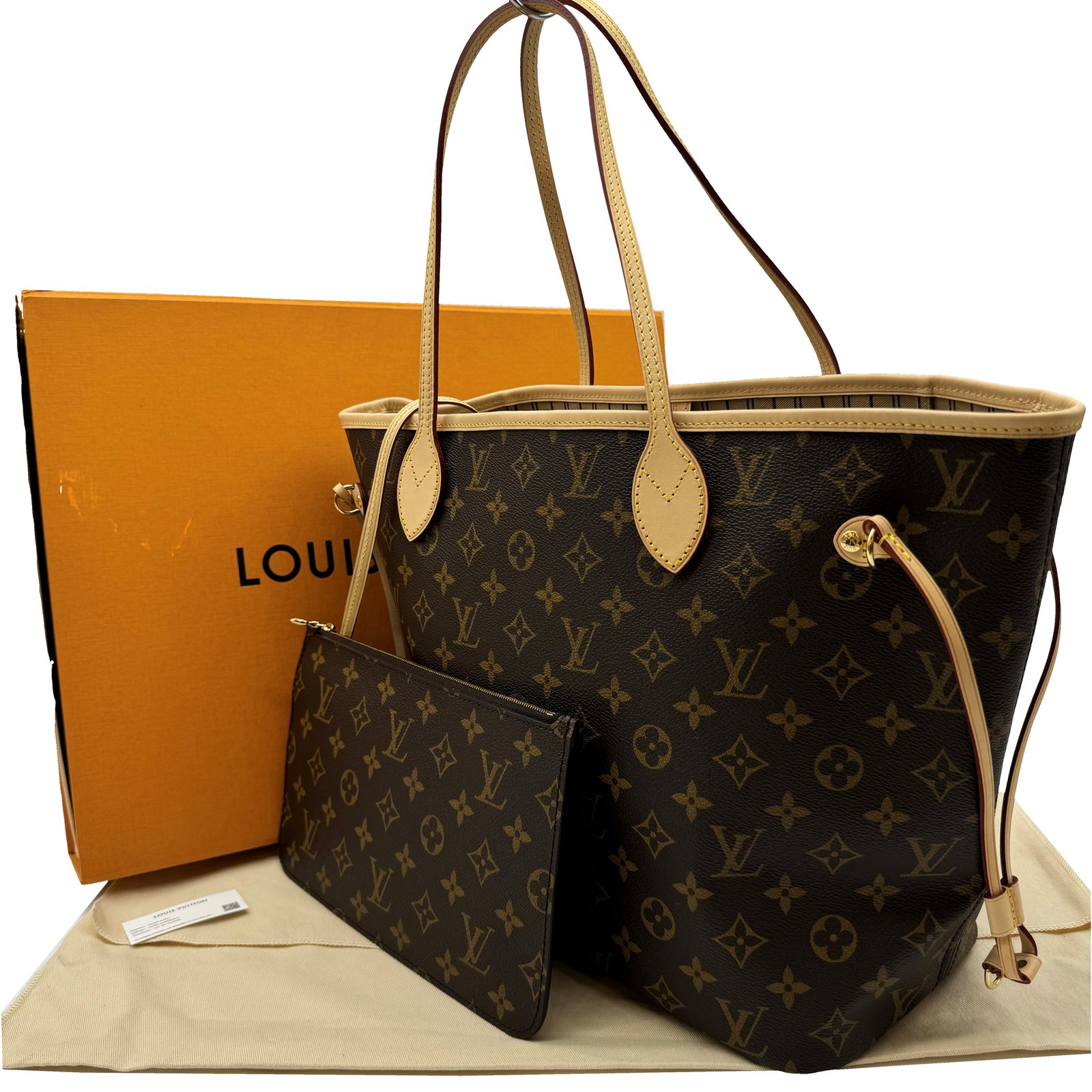 Auth LOUIS VUITTON Neverfull GM With Poach RFID M40990 Monogram