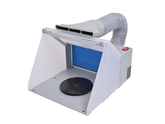 サンコー、プラモ塗料のにおいを排気できるLEDライト付き作業ブース