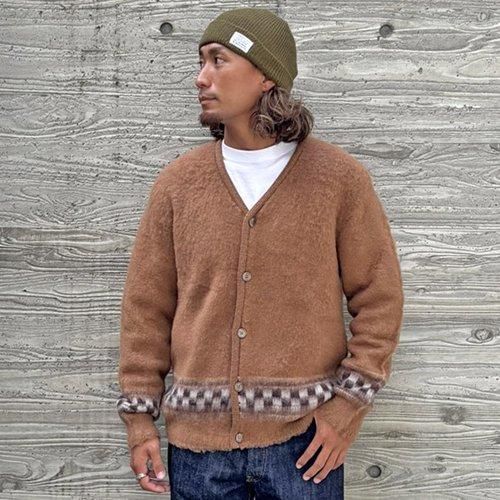 STANDARD CALIFORNIA】SD CHECKER CARDIGAN BROWN カーディガン
