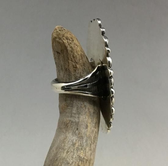 Navajo Melvin Francis Silver Cluster Ring - 練馬のインディアン