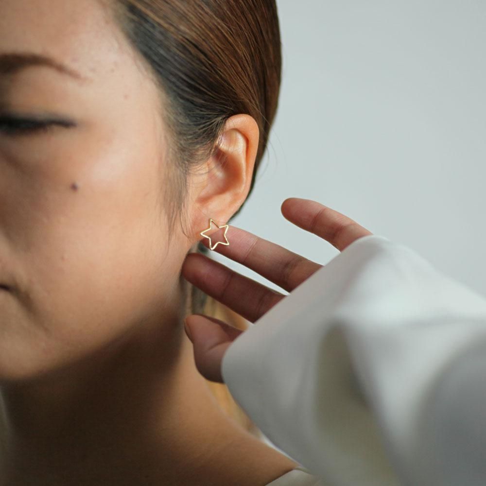 k18 hp-539-17w ワイヤー スターピアス S(片方タイプ) hirondelle