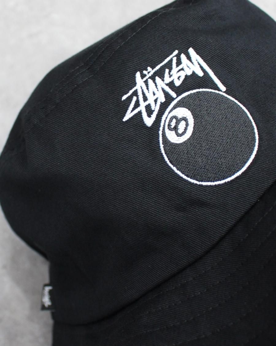 STUSSY 8 Ball Bucket Hat - Black