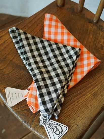 R&D.M.Co-(オールドマンズテーラー)/LINEN GINGHAM CHECK TRIANGLE