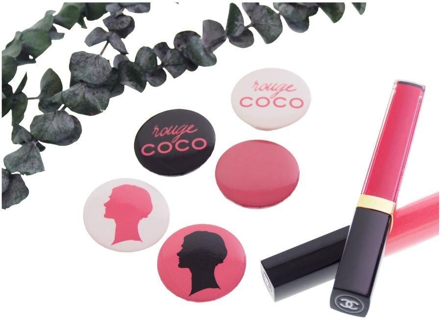 シャネル ノベルティ 缶バッジ rouge COCO ルージュココ ブローチ 5個