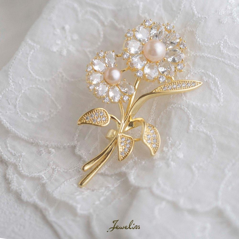 Jeweliss アマーリエ フラワー 淡水パール 花 ブローチ ジュエリス