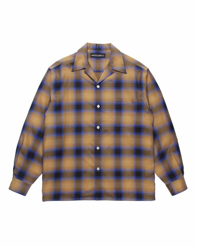 WACKO MARIA 正規代理店 OMBRE CHECK OPEN COLLAR SHIRT L/S ( TYPE-2 )
