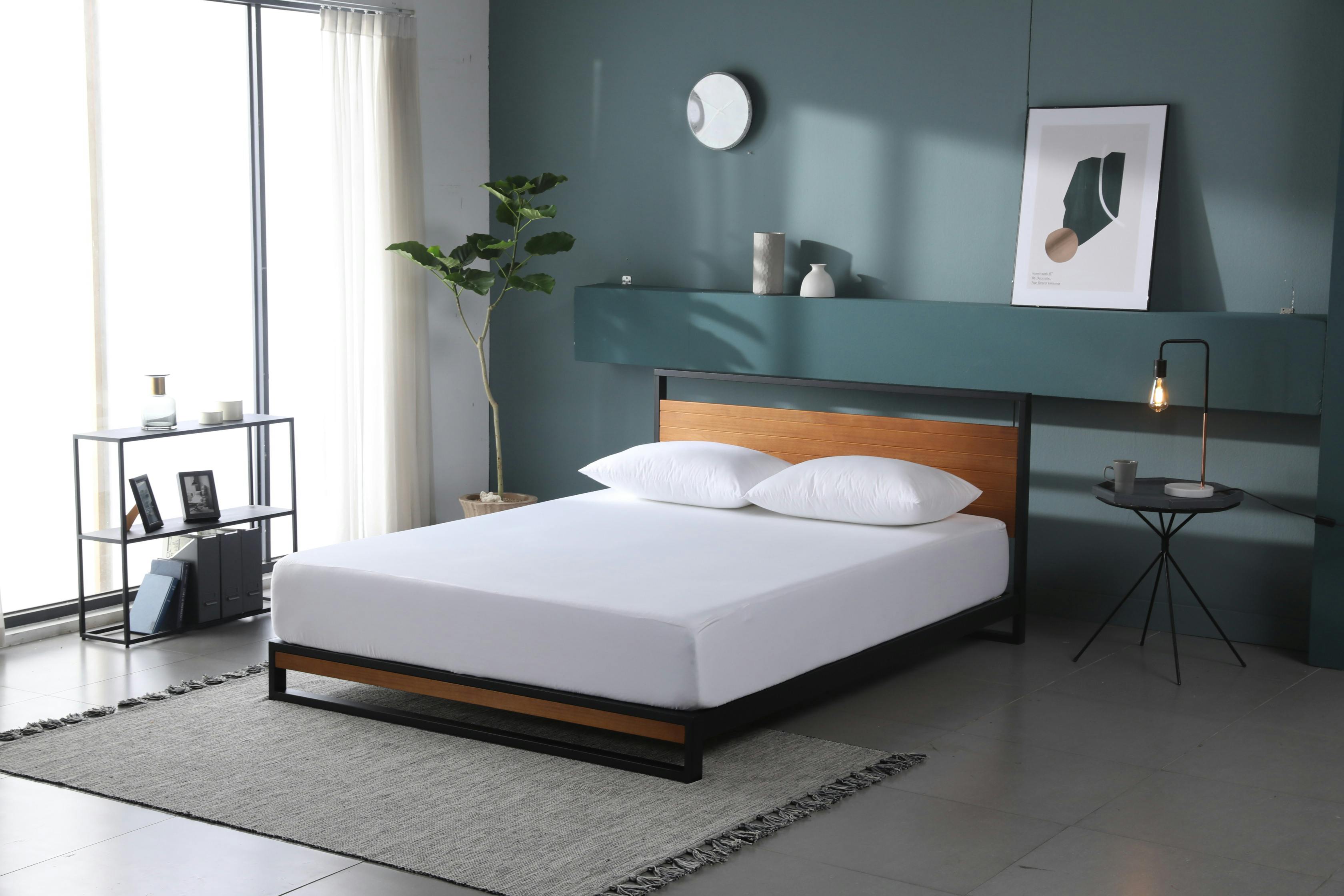 ZINUS(ジヌス) Suzanne スチール＆ウッド ベッドフレーム ヘッドボード