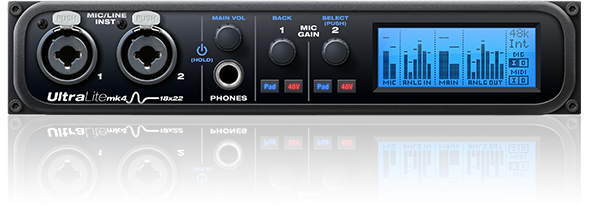 18イン、22アウトのUSBオーディオインターフェイス MOTU UltraLite mk4