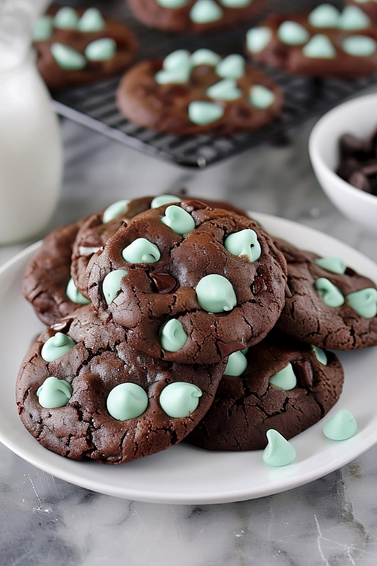Chocolate Mint Chip Cookies - Insanely Good