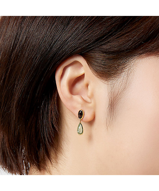 スモーキークォーツ グリーンクォーツ ピアス | Vendome Aoyama (Women