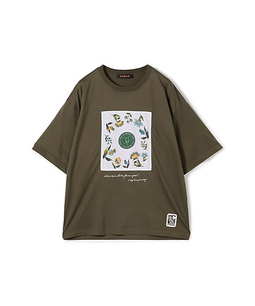 CABaN スビンコットン フラワーサークルプリントTシャツ | CABaN