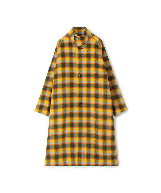 CABaN モヘヤシャギーチェック スタンドカラーコート | CABaN