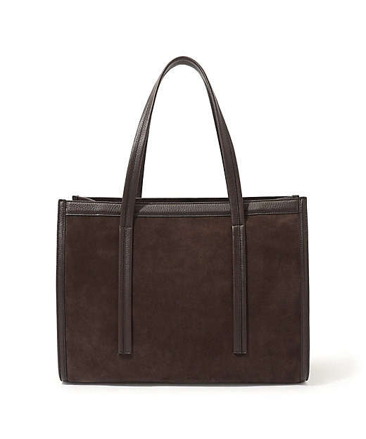 TOMORROWLAND シュリンクレザー×スウェードコンビ トート