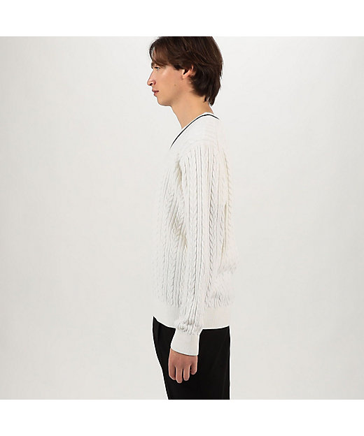 コットンケーブル Vネックニット | TOMORROWLAND (Men