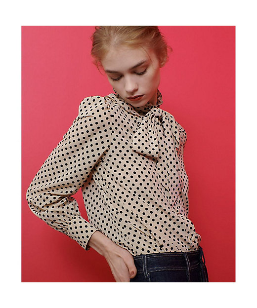 LOULOU WILLOUGHBY】◇デシンドットフリルボウタイ