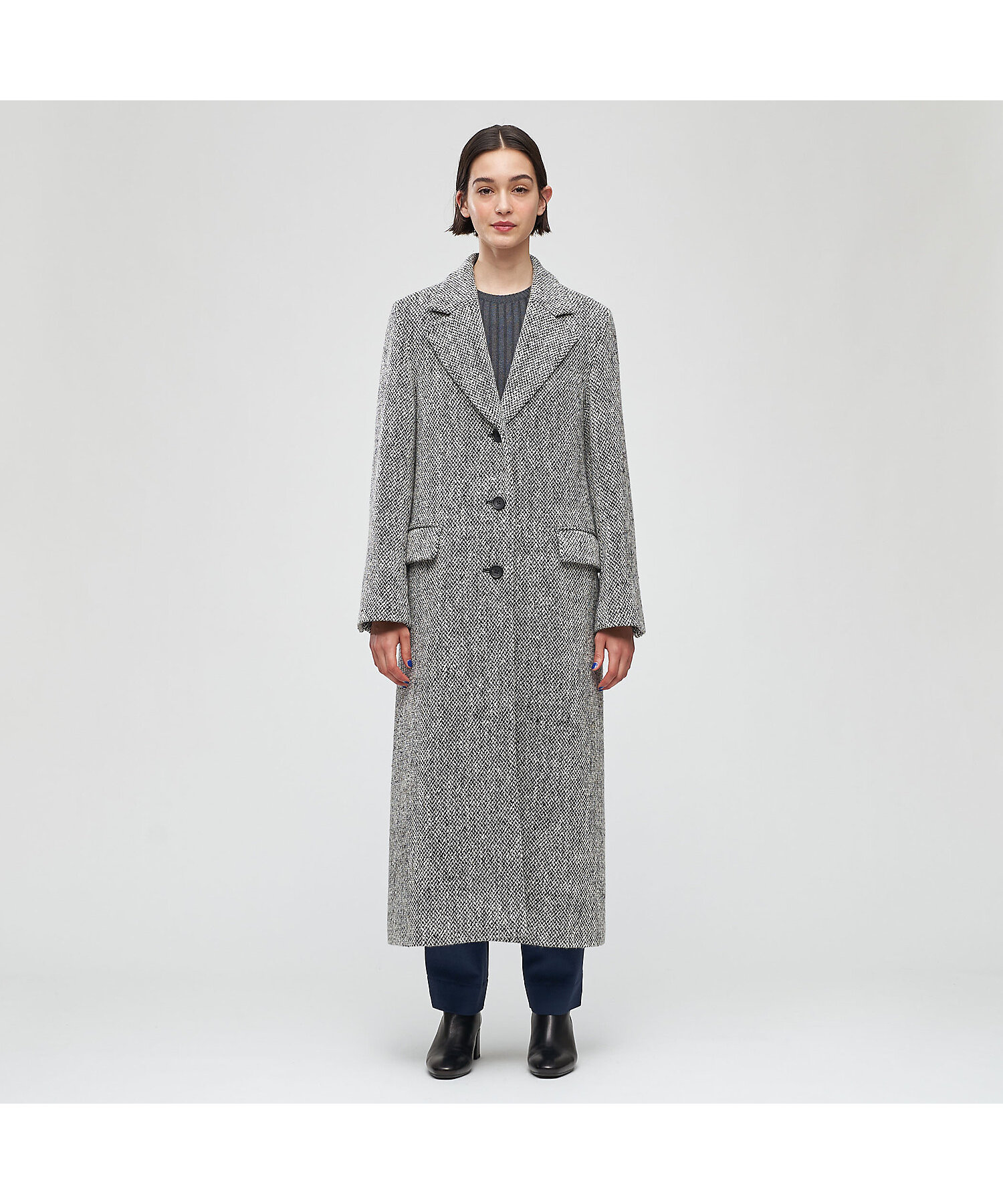 ブロークンツイード チェスターロングコート | maison TOMORROWLAND