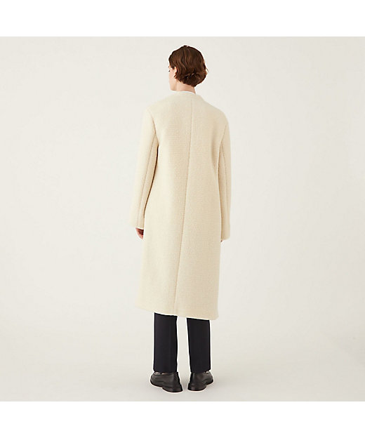 アルパカシルクカーリーニット ノーカラーコート | maison