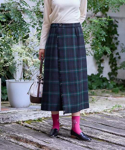 4WAY チェック柄ラップスカート | CARA O CRUZ (Women)/キャラ・オ