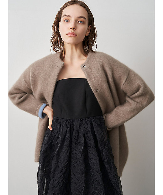 美品♡ エレンディーク ラクーンミックスダブルカーディガン グレー