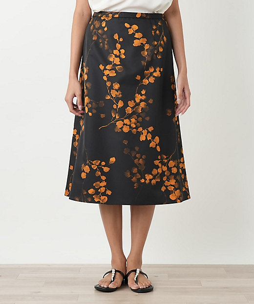 ウォッシャブル】花柄スカート【Leilian WHITE LABEL