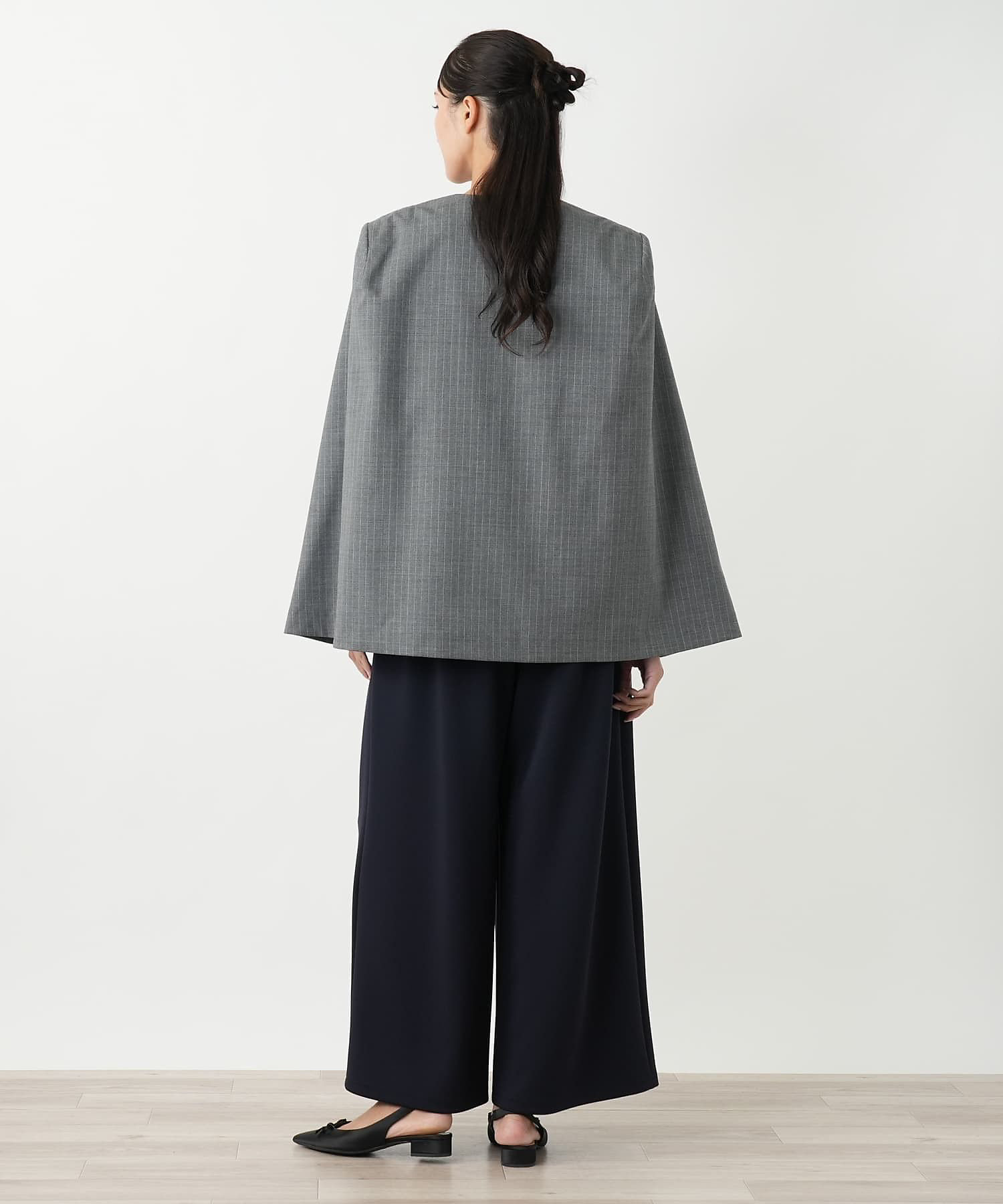 ストライプケープジャケット【NEMIKA】 | Leilian plus house