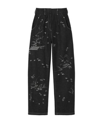 Nature Pattern Jacquard Wide Leg